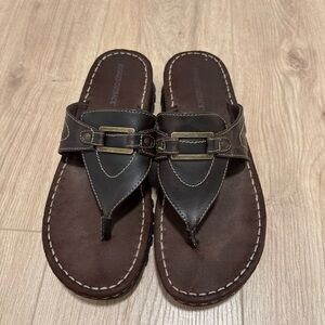 Rugged Outback Thong Sandals Womens 11 Brown Chunky Y2K Summer Slip-on Retro 90s